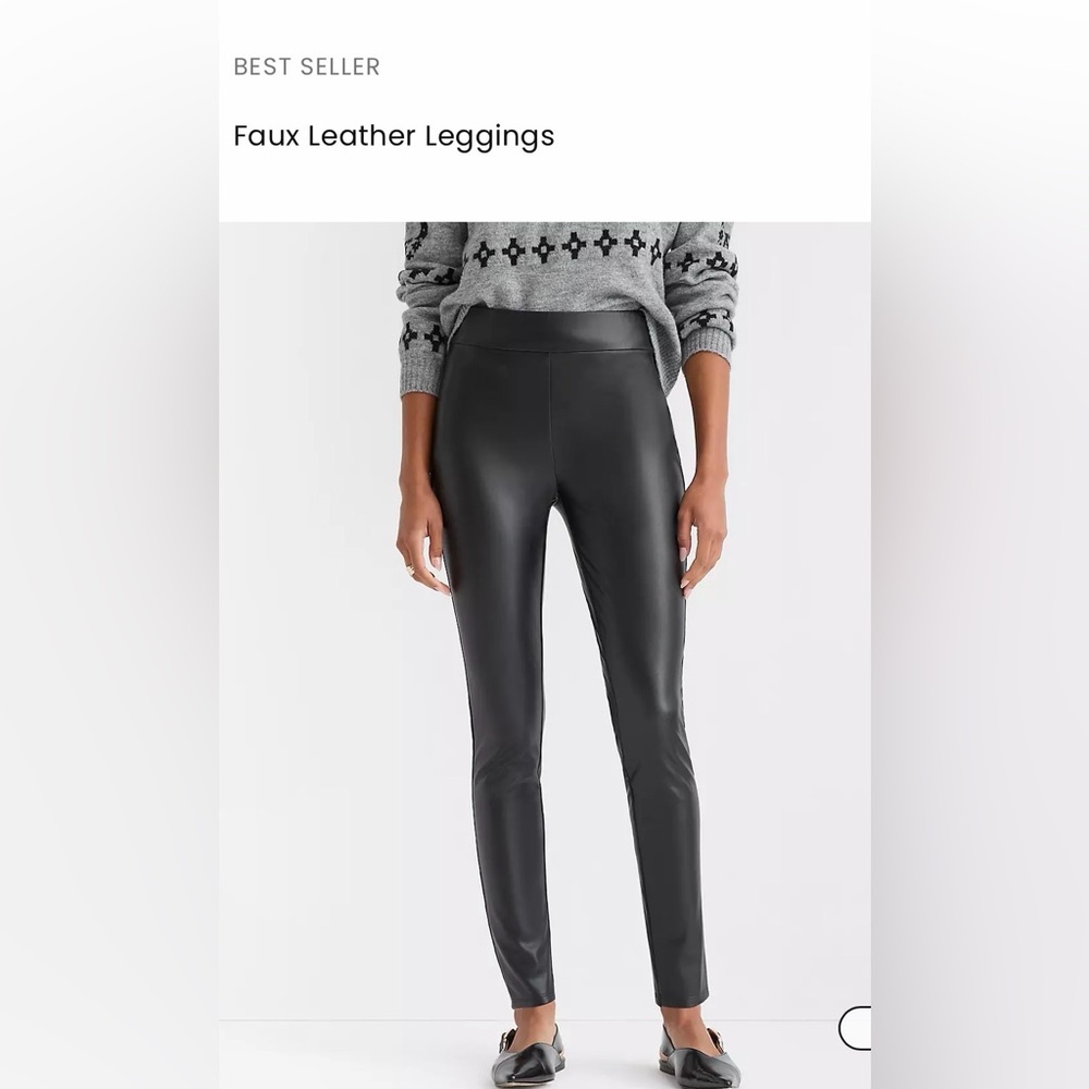 LOFT Black Leather Look Leggings